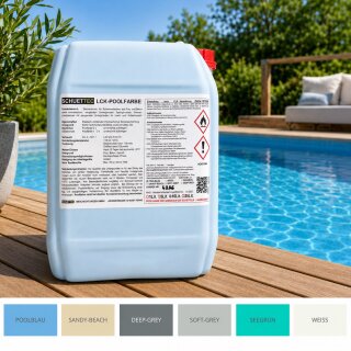 Poolfarbe LCK | Schwimmbeckenfarbe dichtend  für Betonpool in 5 Farben POOLBLAU 1 Lit